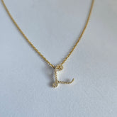 18ct Yellow Gold Natural Diamond Initial L